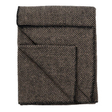 Load image into Gallery viewer, Highland Tweeds BIG Throw ~ Black Herringbone ~