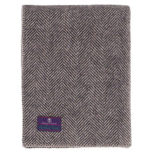 Load image into Gallery viewer, Highland Tweeds BIG Throw ~ Charcoal Herringbone ~