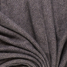 Load image into Gallery viewer, Highland Tweeds BIG Throw ~ Charcoal Herringbone ~