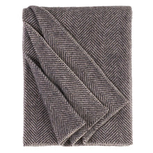 Load image into Gallery viewer, Highland Tweeds BIG Throw ~ Charcoal Herringbone ~