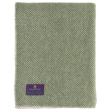 Load image into Gallery viewer, Highland Tweeds BIG Throw ~ Evergreen Herringbone ~