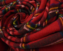 Load image into Gallery viewer, Prince of Scots Highland Tweed Pure New Wool Throw ~ Royal Stewart ~