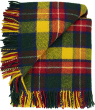 Load image into Gallery viewer, Prince of Scots Highland Tweed Pure New Wool Fluffy Throw ~ Bright Buchanan ~