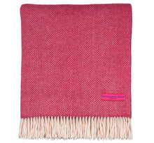 Load image into Gallery viewer, Southampton Home Merino Wool Herringbone Throw (Pink )