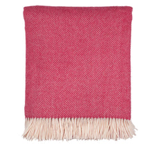 Load image into Gallery viewer, Southampton Home Merino Wool Herringbone Throw (Pink )