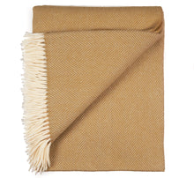 Load image into Gallery viewer, Southampton Home Merino Wool Herringbone Throw (Wheat Tassel)