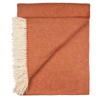 Load image into Gallery viewer, Southampton Home Merino Wool Herringbone Throw (Heirloom Tomato)