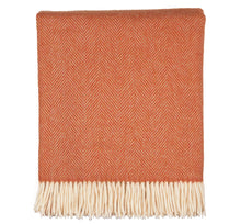 Load image into Gallery viewer, Southampton Home Merino Wool Herringbone Throw (Heirloom Tomato)