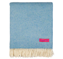 Load image into Gallery viewer, Southampton Home Merino Wool Herringbone Throw (Sky Blue)