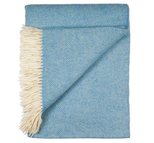Load image into Gallery viewer, Southampton Home Merino Wool Herringbone Throw (Sky Blue)