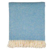 Load image into Gallery viewer, Southampton Home Merino Wool Herringbone Throw (Sky Blue)