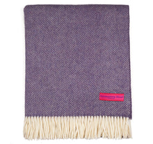 Load image into Gallery viewer, Southampton Home Merino Wool Herringbone Throw (Lavender)
