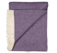 Load image into Gallery viewer, Southampton Home Merino Wool Herringbone Throw (Lavender)