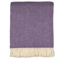 Load image into Gallery viewer, Southampton Home Merino Wool Herringbone Throw (Lavender)