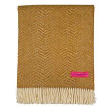 Load image into Gallery viewer, Southampton Home Merino Wool Herringbone Throw (Gold)