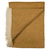 Load image into Gallery viewer, Southampton Home Merino Wool Herringbone Throw (Gold)