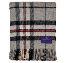 Load image into Gallery viewer, Prince of Scots Highland Tweed Pure New Wool Throw (Grey Thompson)