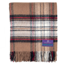 Load image into Gallery viewer, Prince of Scots Highland Tweed Pure New Wool Throw ~Camel Stewart ~