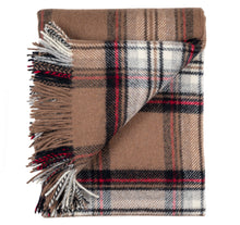 Load image into Gallery viewer, Prince of Scots Highland Tweed Pure New Wool Throw ~Camel Stewart ~