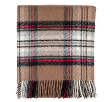 Load image into Gallery viewer, Prince of Scots Highland Tweed Pure New Wool Throw ~Camel Stewart ~