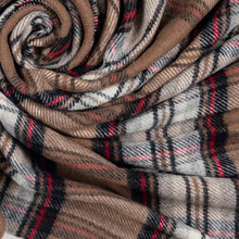 Load image into Gallery viewer, Prince of Scots Highland Tweed Pure New Wool Throw ~Camel Stewart ~