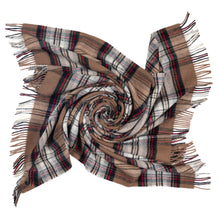 Load image into Gallery viewer, Prince of Scots Highland Tweed Pure New Wool Throw ~Camel Stewart ~