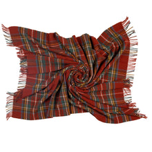 Load image into Gallery viewer, Prince of Scots Highland Tweed Pure New Wool Fluffy Throw ~ Antique Royal Stewart ~