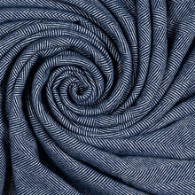 Load image into Gallery viewer, Southampton Home Merino Wool Herringbone Throw (Classic Navy)