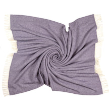 Load image into Gallery viewer, Southampton Home Merino Wool Herringbone Throw (Lavender)