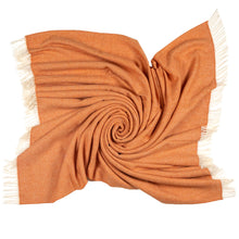 Load image into Gallery viewer, Southampton Home Merino Wool Herringbone Throw (Heirloom Tomato)