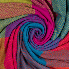 Load image into Gallery viewer, Southampton Home Merino Wool Geometric Block Throw (Brilliant)