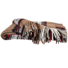 Load image into Gallery viewer, Prince of Scots Highland Tweed Pure New Wool Throw ~Camel Stewart ~