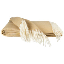 Load image into Gallery viewer, Southampton Home Merino Wool Herringbone Throw (Wheat Tassel)
