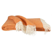 Load image into Gallery viewer, Southampton Home Merino Wool Herringbone Throw (Heirloom Tomato)