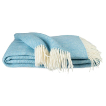 Load image into Gallery viewer, Southampton Home Merino Wool Herringbone Throw (Sky Blue)