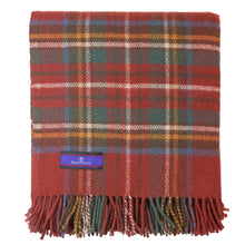 Load image into Gallery viewer, Prince of Scots Highland Tweed Pure New Wool Fluffy Throw ~ Antique Royal Stewart ~