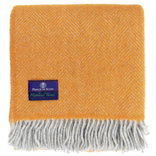 Load image into Gallery viewer, Highland Tweed Herringbone Pure New Wool Throw ~ Atomic Orange ~-Throws and Blankets-Prince of Scots-00810032750053-K4050030-029-Prince of Scots
