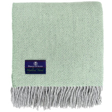 Load image into Gallery viewer, Highland Tweed Herringbone Pure New Wool Throw ~ Basil ~-Throws and Blankets-Prince of Scots-00810032750015-K4050030-028-Prince of Scots