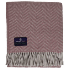 Load image into Gallery viewer, Highland Tweed Herringbone Pure New Wool Throw ~ Beach Coral ~-Throws and Blankets-Prince of Scots-00810032750060-K4050030-27-Prince of Scots