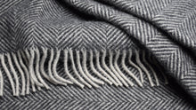 Load image into Gallery viewer, Highland Tweed Herringbone Pure New Wool Throw ~ Charcoal ~-Throws and Blankets-Prince of Scots-00810032750022-K4050030-014-Prince of Scots