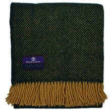 Load image into Gallery viewer, Highland Tweed Herringbone Pure New Wool Throw ~ Emerald ~-Throws and Blankets-Prince of Scots-00810032750084-K4050030-26-Prince of Scots
