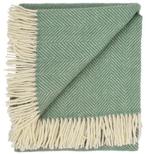 Load image into Gallery viewer, Highland Tweed Herringbone Pure New Wool Throw ~ Mint ~-Throws and Blankets-Prince of Scots-00810032750121-K4050030-20-Prince of Scots