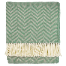 Load image into Gallery viewer, Highland Tweed Herringbone Pure New Wool Throw ~ Mint ~-Throws and Blankets-Prince of Scots-00810032750121-K4050030-20-Prince of Scots