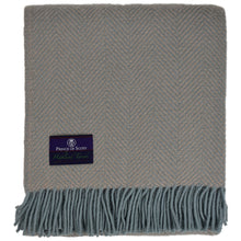 Load image into Gallery viewer, Highland Tweed Herringbone Pure New Wool Throw ~ Oyster ~-Throws and Blankets-Prince of Scots-00810032750145-K4050030-22-Prince of Scots