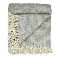 Load image into Gallery viewer, Highland Tweed Herringbone Pure New Wool Throw ~ Silver ~-Throws and Blankets-Prince of Scots-00810032750046-K4050030-013-Prince of Scots