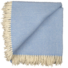 Load image into Gallery viewer, Highland Tweed Herringbone Pure New Wool Throw ~ Sky Blue ~-Throws and Blankets-Prince of Scots-00810032750169-K4050030-018-Prince of Scots