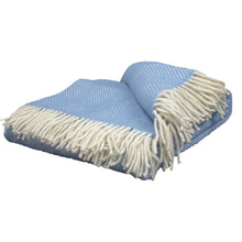 Load image into Gallery viewer, Highland Tweed Herringbone Pure New Wool Throw ~ Sky Blue ~-Throws and Blankets-Prince of Scots-00810032750169-K4050030-018-Prince of Scots