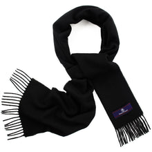 Load image into Gallery viewer, Prince of Scots Fringed Merino Wool Scarf (Black)-scarf-Prince of Scots-PrinceBlack-810032759759-Prince of Scots