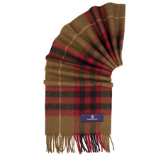 Load image into Gallery viewer, Prince of Scots Heritage Plaid Fringed Merino Wool Scarf (Cambridge Camel)-scarf-HScarf472M7-810032759995-Prince of Scots-Prince of Scots