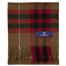 Load image into Gallery viewer, Prince of Scots Heritage Plaid Fringed Merino Wool Scarf (Cambridge Camel)-scarf-HScarf472M7-810032759995-Prince of Scots-Prince of Scots
